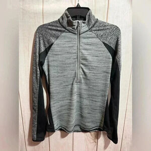 Athleta Women’s Running‎ Wild Half Zip Pullover Heather Grey Black Size Small
